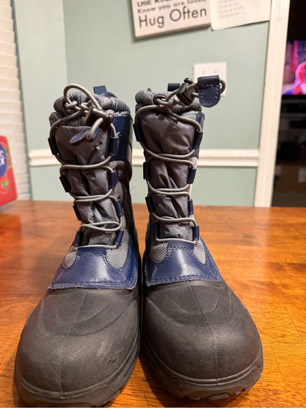 The North Face Kids Alpenglow IV Snow Boots Navy Blue Waterproof Insulated Sz 6